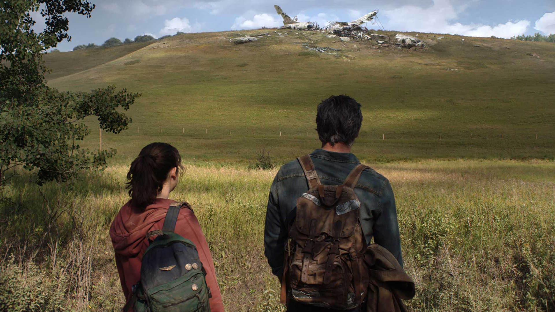 جول و الی در کنار تپه در سریال The Last of Us
